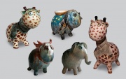 Серия малых скульптур  «Животные» («Жираф». «Слон», «Лошадь», «Ослик», «Лось»)